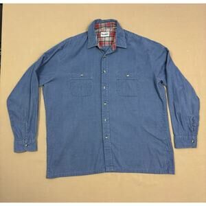 Kentfield Vintage Mens Light Blue Long Sleeve Button Up Corduroy Shirt Size XL
